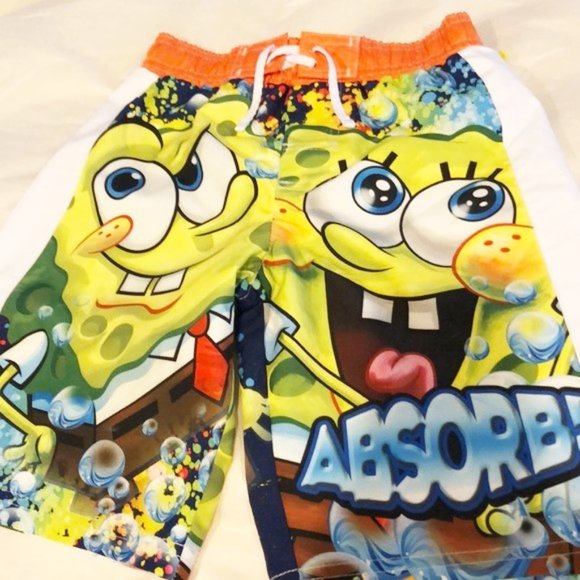 Swim shorts Spongebob Squarepants boys new sz 4-5 - Picture 1 of 2